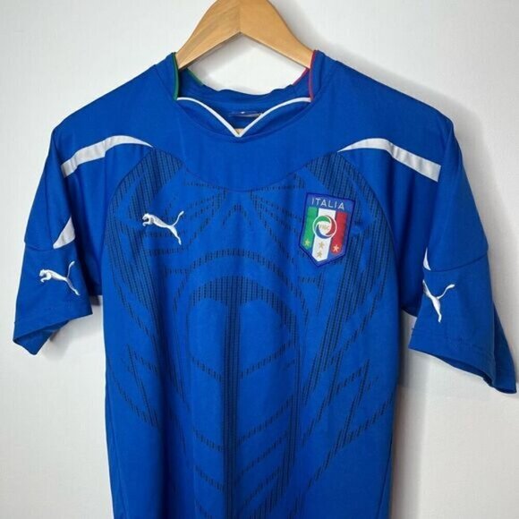 Italia Men’s Medium Puma Soccer Jersey Football Shirt Blue 2010 2011 Azzurri - Picture 2 of 14